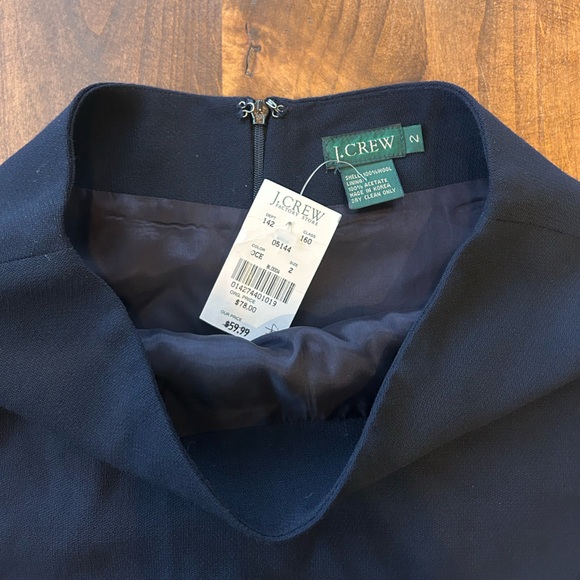 J.Crew 100% Wool Navy A-Line Mini Skirt Size 2 - Picture 2 of 4